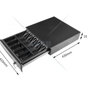 NWCD 41X43X10 CM Cash drawer All metal-Panel: Fine leather grain curved plate - Image 1