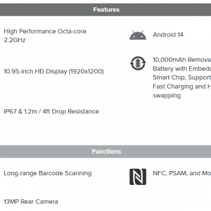 P100S Chainway Industrial Tablet 10.95", Android 14 - Image 6